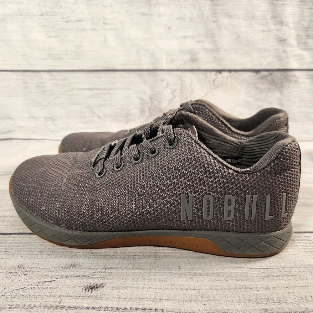 NOBULL SuperFabric Trainer Grey Gum Sole Womens 8.5 Mens 7 Cross Training Shoes